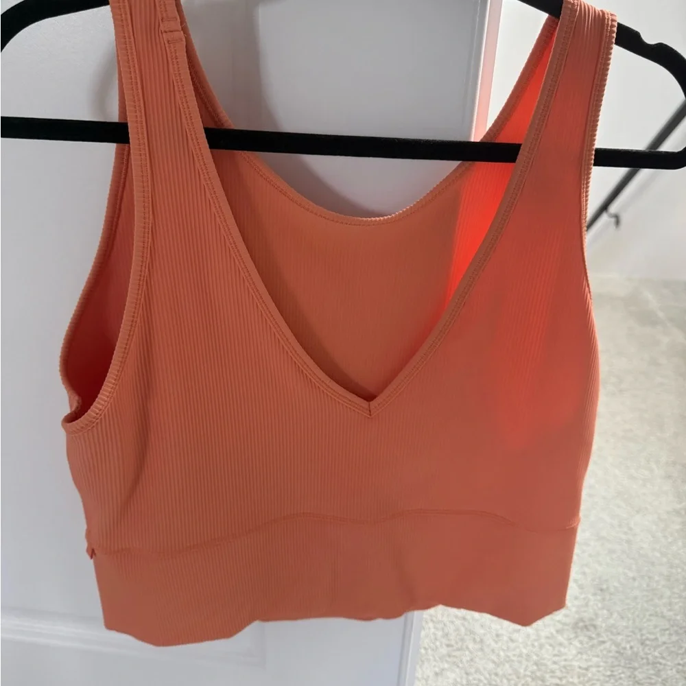 LULULEMON Orange Ribbed Tank Top - Picture 2 of 3